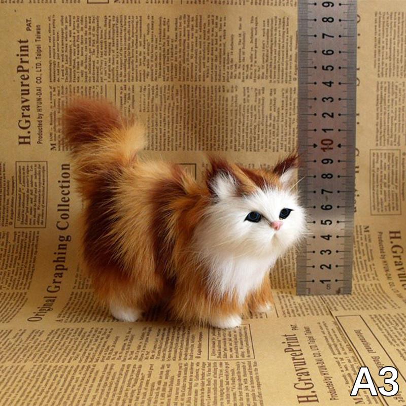Cute Simulation Cat Plush Toys Soft Stuffed Kitten Model Fake Cat Realist Animals for Kids Girls Birthday Valentine's Day Gift