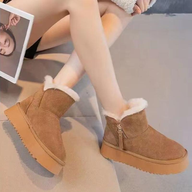 Fashion Winter Chunky Snow Boots for Women Waterproof Fleece-lined Booties Plush Warm Woman Shoes Non Slip On Offer Trend 2025 Footwear