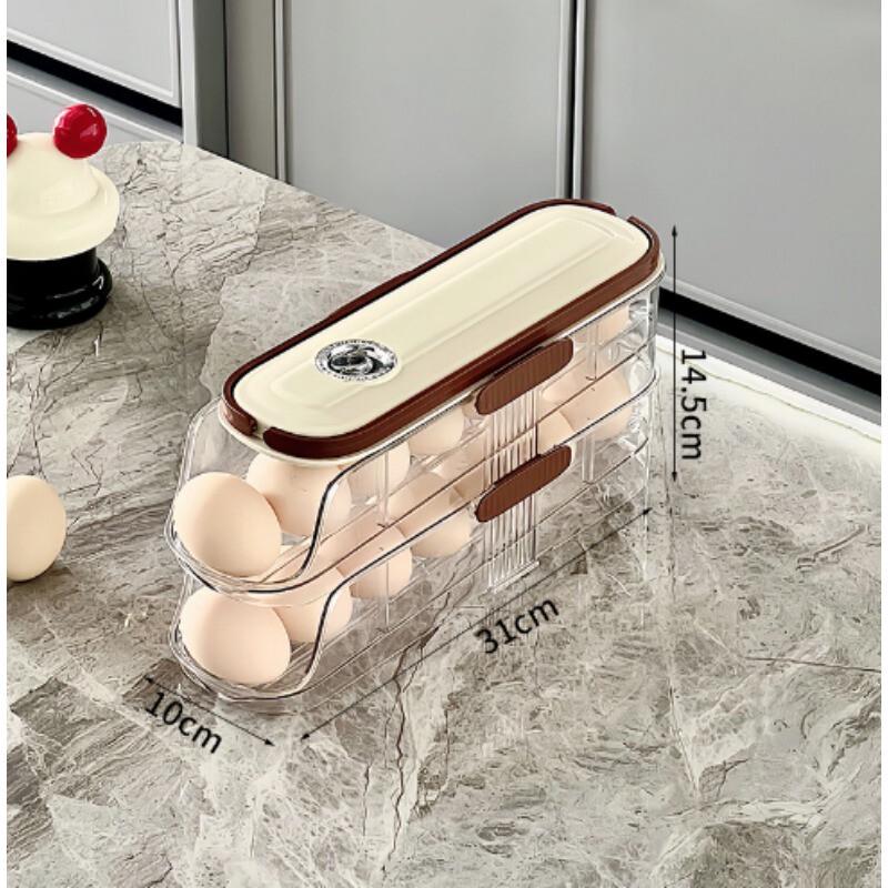 AKIRO Double-Layer Refrigerator Egg Storage Box