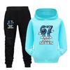67six Seven Printed Children's Hooded Sweatshirt Trousers Casual Suit