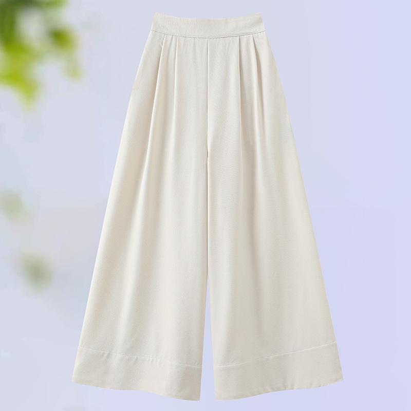 Chinese Style Slimming High-Waisted Wide-Leg Pants