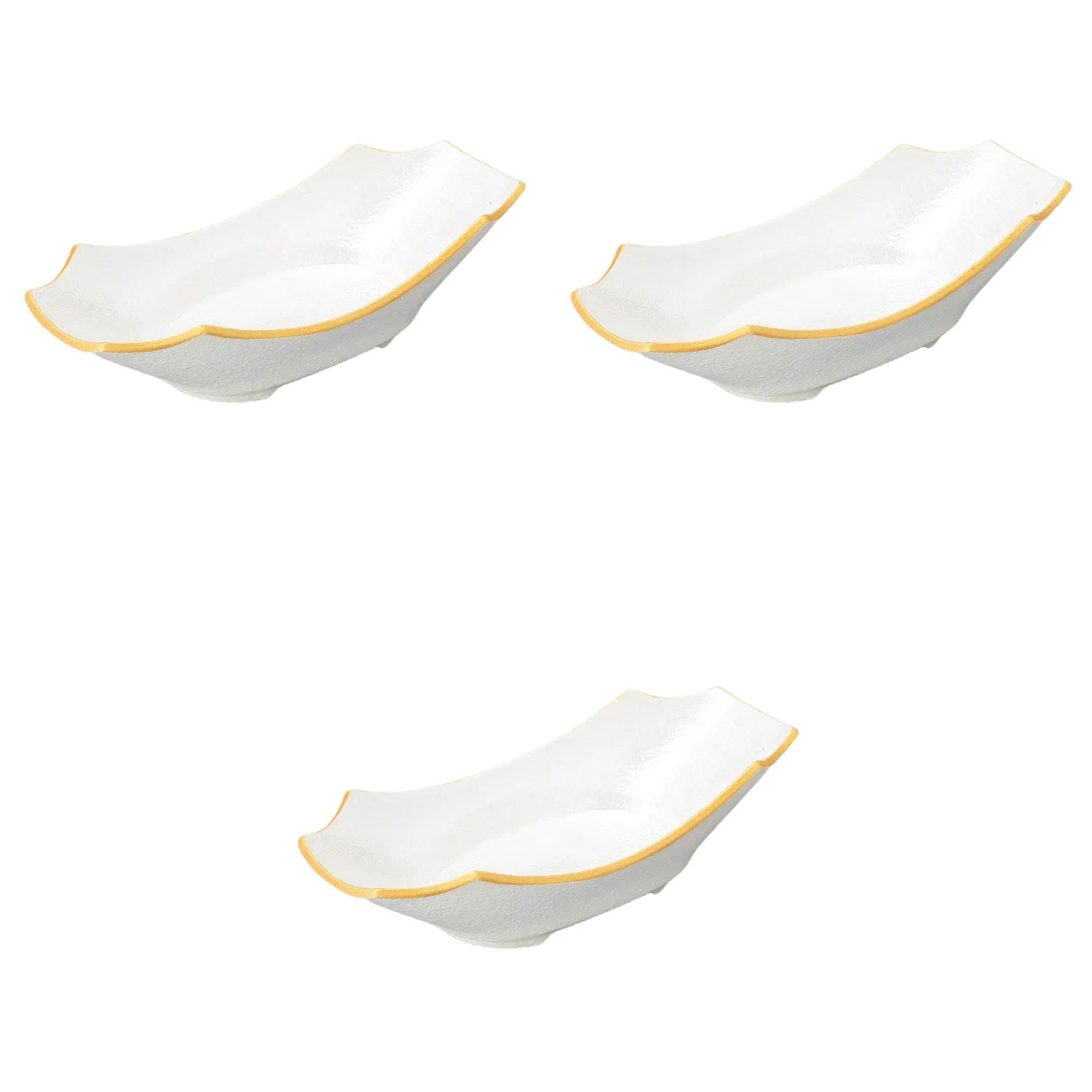 

Set of 3 Luster Mukae x x Mukae Reinforced Porcelain Setomonohonpo Boat-shaped [23.2 9.6 5.7 cm]