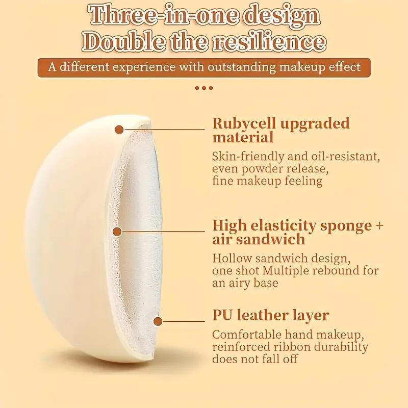 Ultraweicher Samt Make-up Schwamm, Nass- und Trockenanwendung Schwamm, Fixierpuder, Air Cushion, Große Puderquaste