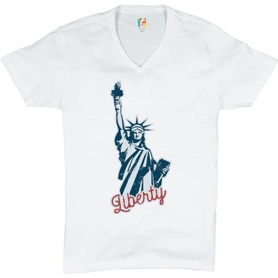 Statue of Liberty V-Neck T-Shirt Freedom Independence 4th of July NYC USA Tee