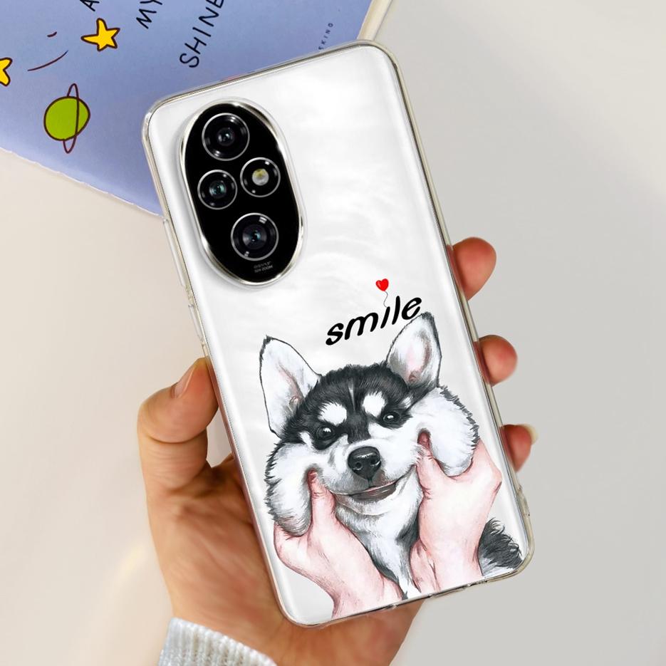 For Honor 200 Pro Case ELP-AN00 Cute Cat Painted Cover Clear Silicone Phone Case For Honor 200 Lite Honor200 Pro Soft TPU Fundas