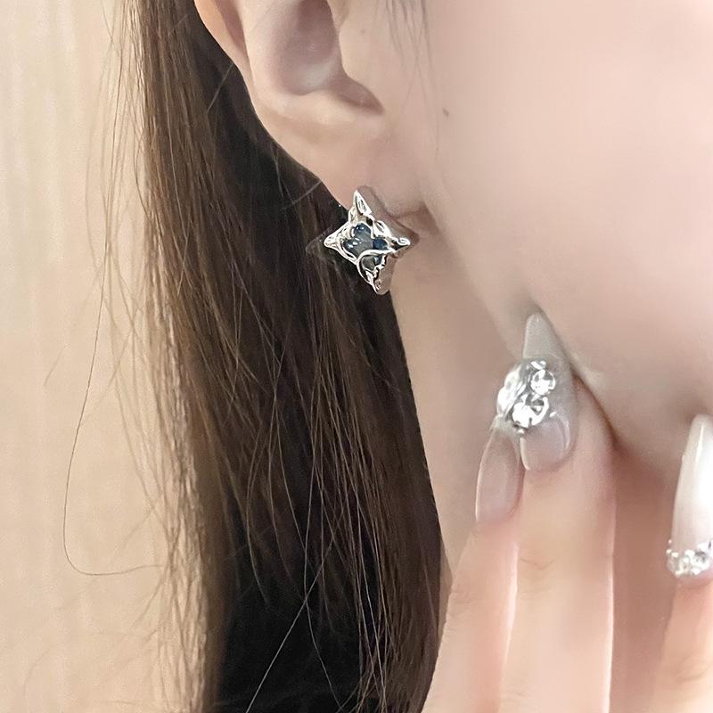 Xingshou Zirkon Ohrstecker Nischen-Design High-End Ohrringe Süßer Cooler Stil Stern Französische Ohrringe Damen