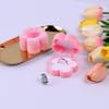 1/2pcs Flocked Flower Ring Box Earring Jewelry Box Jewelry Packaging Box Portable Jewelry Storage Box