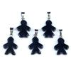 1 st Mini Reiki Healing Naturlig Sten Hänge, Pojke Flicka Form Kristall Agat Ametist Ädelstenar Berlocker för Smyckestillverkning DIY Halsbandstillbehör 20×16mm