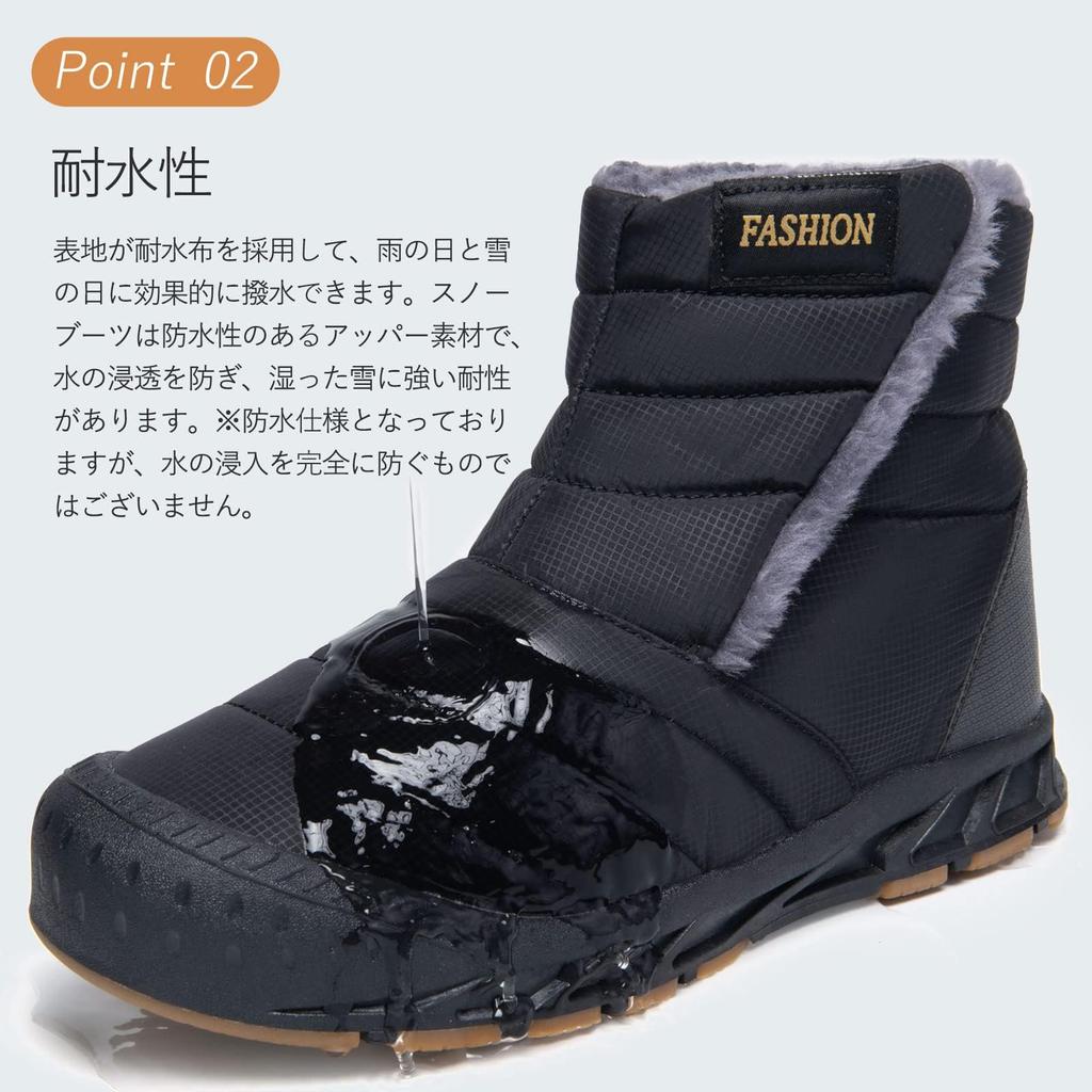 TIDELION Snow Boots for Men and Snow Winter Size Cm Women, Shoes, Boots, Waterproof, Non-Slip, Warm, Fleece-Lined, Black, 28.0