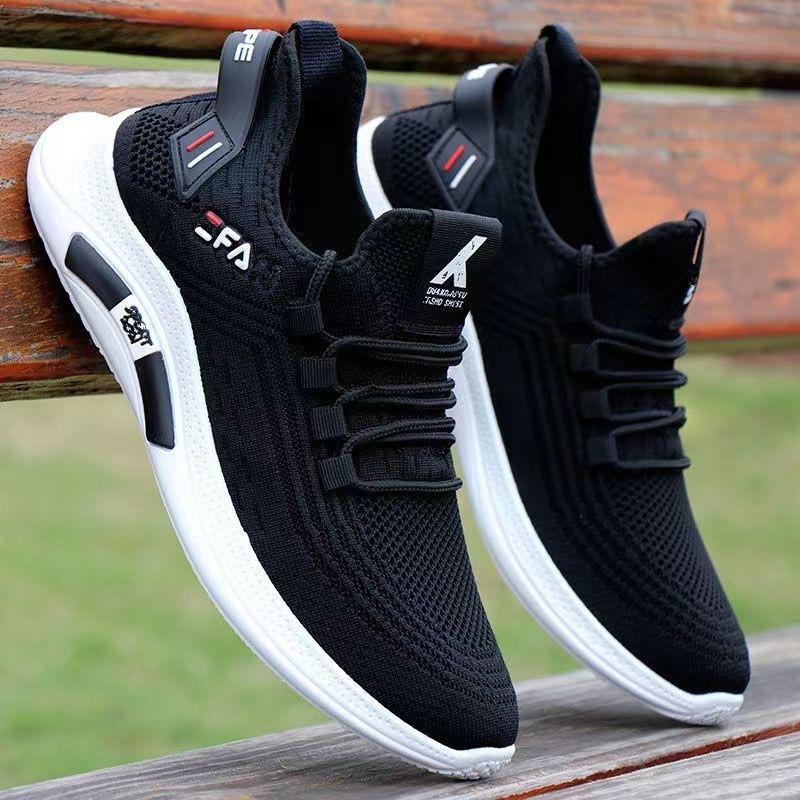 Men's Shoes, New Summer Breathable Casual Sneakers, Korean Style Trendy Versatile Mesh Running Shoes for Men