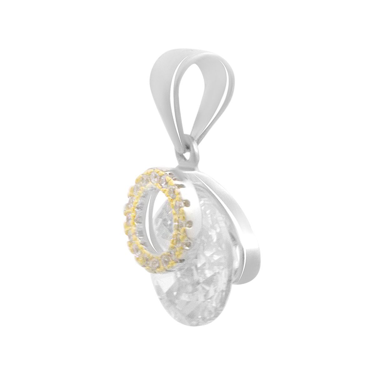 

Срібна каблучка з фіанітами. (2186649) білий