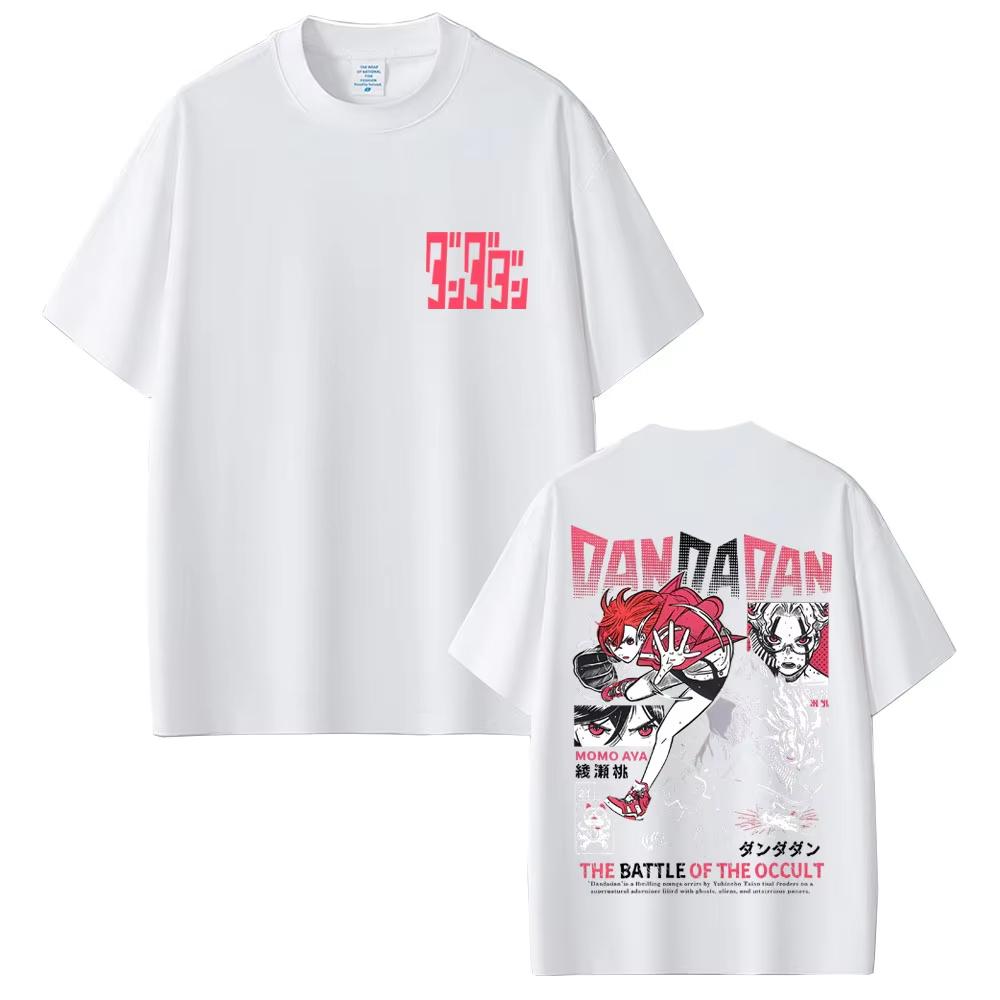 Anime Dandadan Doppelseitiger Druck T-Shirts Herren Damen Cartoon Mode Übergroße Streetwear Männlich Hochwertige Baumwolle T-Shirts Tops