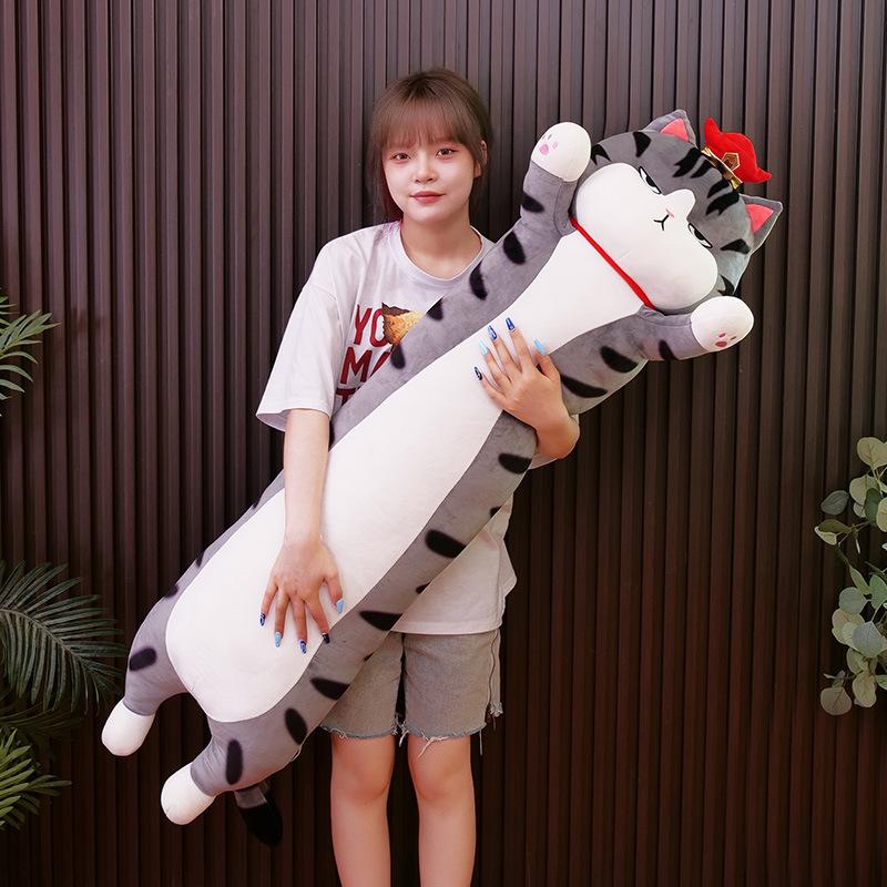 Kawaii Long My Emperor Cat Plush Toy Cute Animal Cat Soft Office Break Nap Sleeping Pillow Cushion Stuffed Gift Doll for Kid Boy