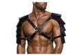 Men's Faux Leather Adjustable Shoulder Strap Corset Bodysuit SY-38