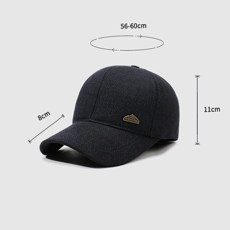 Middle-Aged and Elderly Warm Fleece Hat Autumn Winter Baseball Cap Cold-Proof Outdoor Cotton Cap Men's Thick Cap