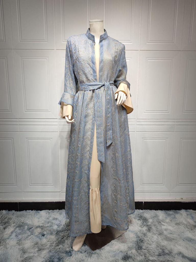 AB318 Ruffled Sleeve Evening Abaya Dress for Muslim Women