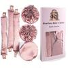 3er Pack Satin Hitzefreie Lockenstäbe mit Haarkappen, Weiches Übernacht-Lockenstab-Stirnband für Langes Haar, DIY-Haarstyling-Werkzeuge