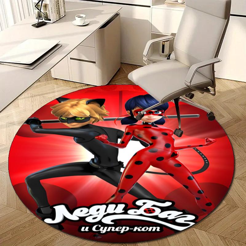 Personalized Ladybug Round Chair Office Rug - Perfect for Mat, Office Chair & More - Ideal Gift for Birthdays and Holidays