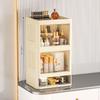 Foldable Double Door Skincare Organizer with Drawers and Multi-Layer Storage