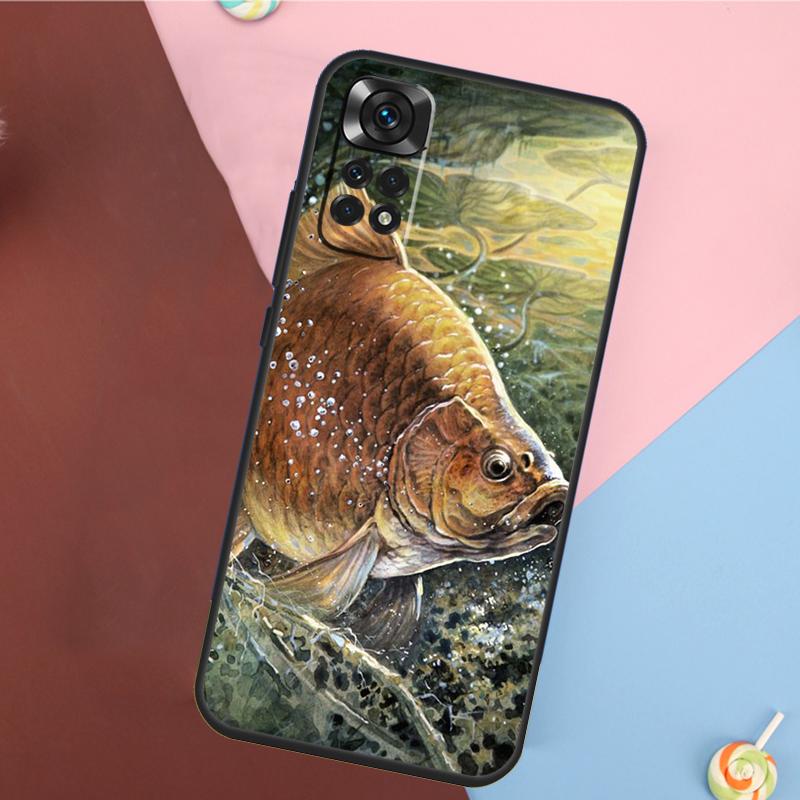 Carps Fish Fishing Cover For Xiaomi Redmi Note 14 13 12 9 10 11 Pro 9S 10S 11S 12S Redmi 14C 10C 12C 13C Case
