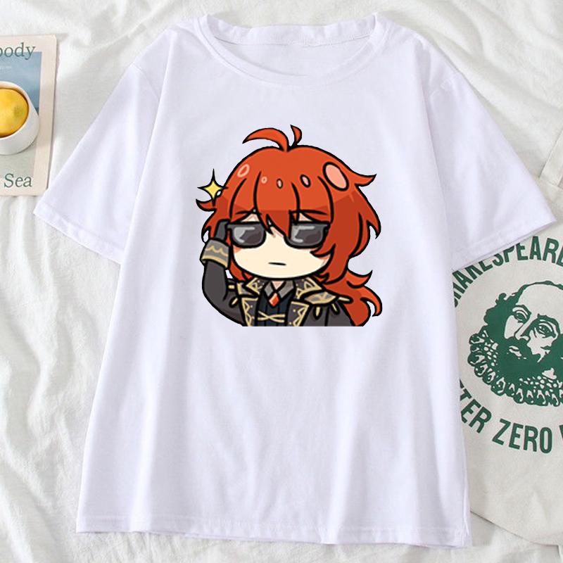New Game Genshin Impact Graphic T Shirts Japanese Style Kawaii Anime Tops Woman Oversized Casual Streetwear Femininas Camisetas
