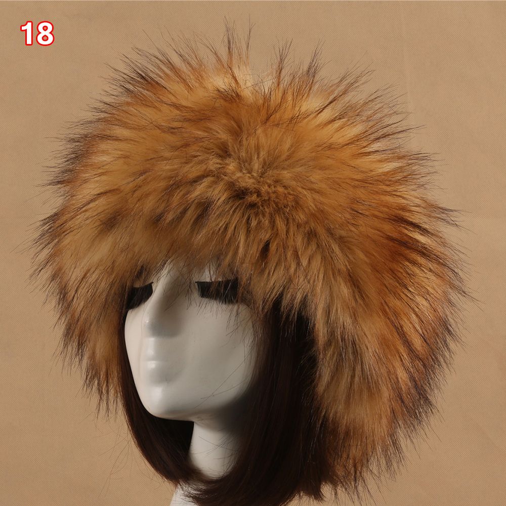 Fashion Winter Earwarmer Thick Fluffy Women Russian Cap Headband Hat Faux Fur