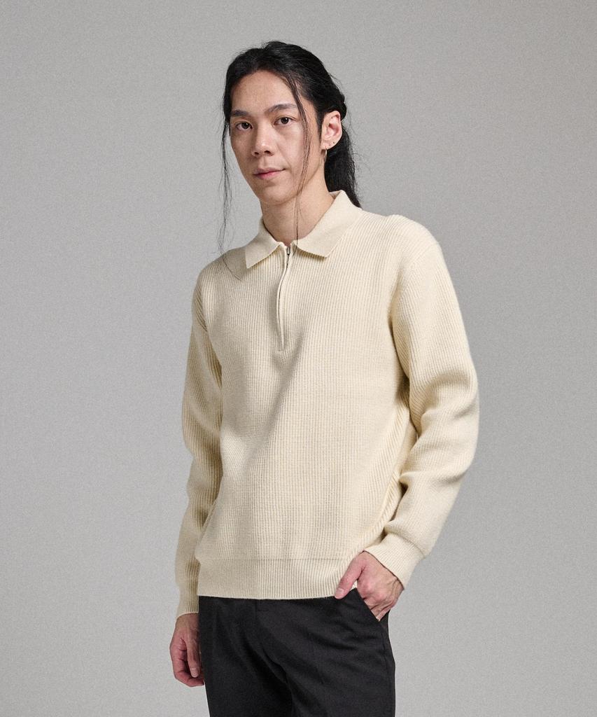 ANALOG MOOD Hazzi Half Zip Collar Knit (Ivory)