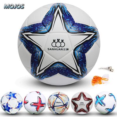 Football Size 5 Rubber PU Training Profession Competition Leakproof Blue White New Soccer Ball Standard Training Adult Child