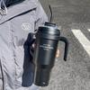 Tazza termica a doppia bevanda di grande capacità con cannuccia e manico - Ideale per sport all'aperto e ufficio