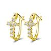 Cross Design Huggie Hoop Earrings for Women Minimalist Jewelry