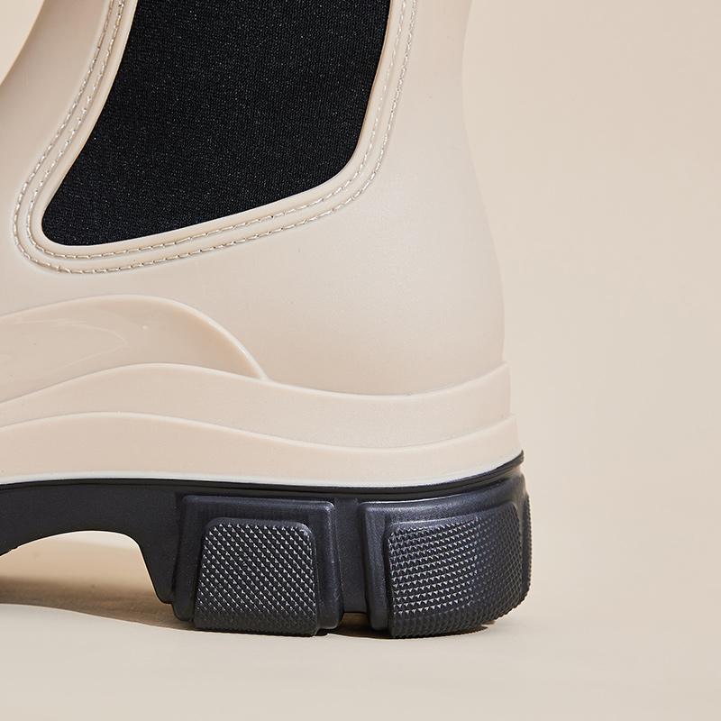 Stilvolle Damen Outdoor Kurzschaft Niedrig geschnittene Wasserstiefel, Gummischuhe für Autowäsche und Küchengebrauch