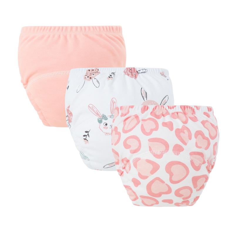 3 Bucăți Pantaloni de Antrenament pentru Scutece Bebeluși Fete Băieți Scutece Lavabile Scutece din Pânză pentru Sugari Lenjerie Intimă Reutilizabilă pentru Copii Pantaloni Scurți pentru Copii Mici (Pink,L(11-18kg)) roz