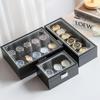 Exquisite High-Capacity Carbon Fiber Watch Box - Dustproof Display for Mechanical Watches