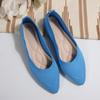 Fashion Retro New 2025 Women Flat Shoes Fashion Leisure Comfortable Walking Large Size Pointed Shallow Elastic Knitting Face Shoes