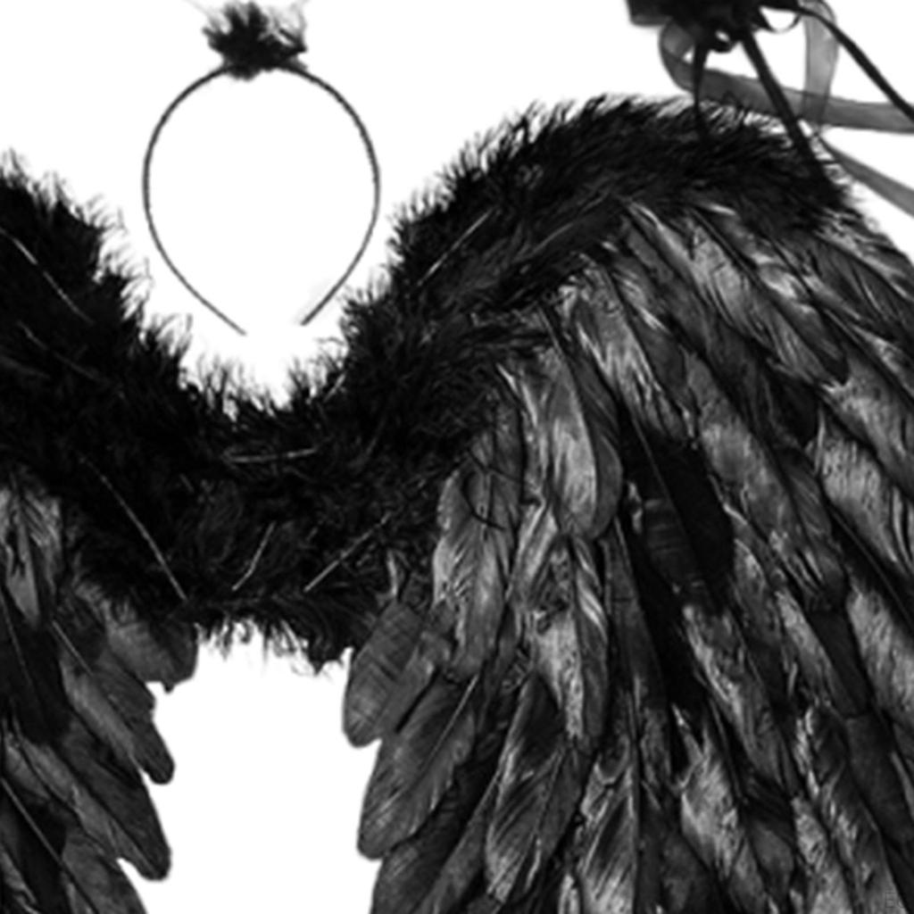 Angel Costume Wings with Halo and Elastic Shoulder Straps
