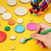 450pcs Unfinished Wood Slices Round Wooden Disc Circles Wooden Circles for Crafts Cutouts Ornaments for DIY Craft and Decoration, 5 Sizes