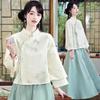 New Autumn/Winter Retro Suede Tang Suit: Stylish and Comfortable Han-Inspired Hanfu Cheongsam Top Tea Suit