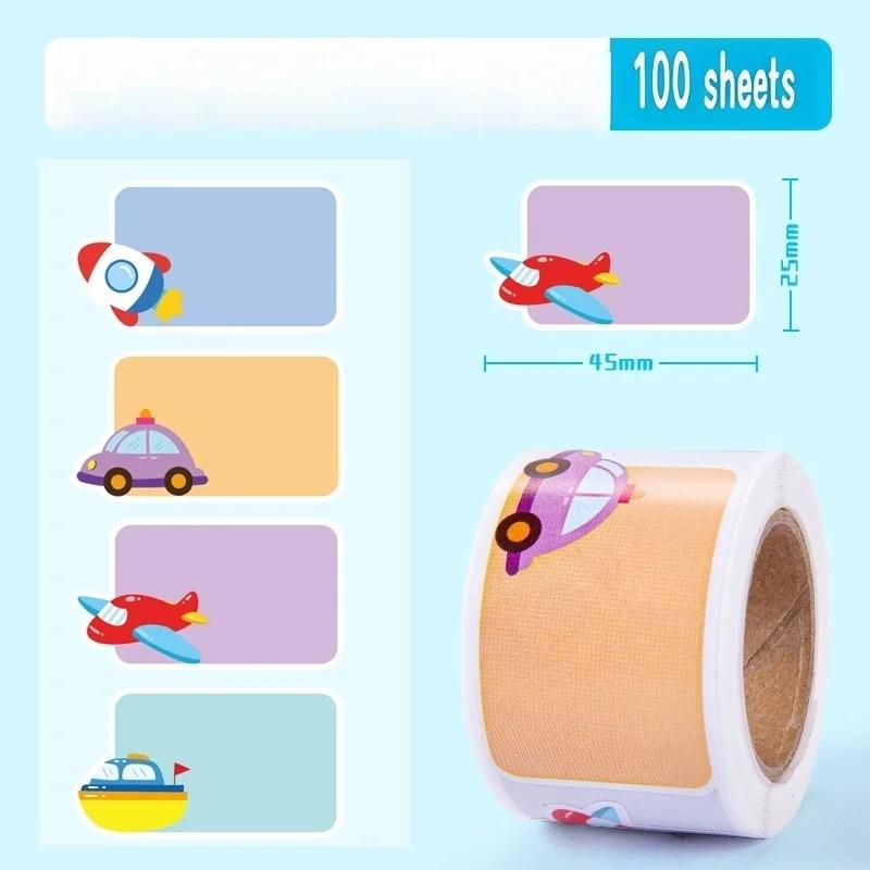 100 Etiketten pro Rolle, Bunte Produktidentifikationsaufkleber, Niedliche Tier-Schulheft-Etiketten zur Organisation im Klassenzimmer