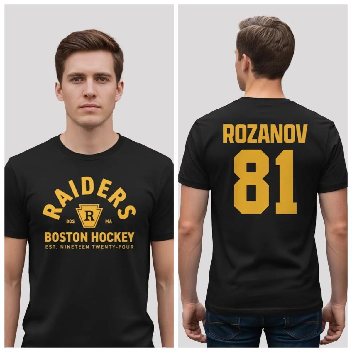 

Connor Storrie Raiders Boston Hockey Rozanov 81 Cotton Mens Shirt Jersey Commemorative Tshirt Summer Short Sleeve Shirt 4XL