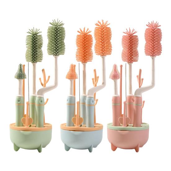 Cleaning Brush Set with Angle Neck Cleaner Flat Cap Scraper