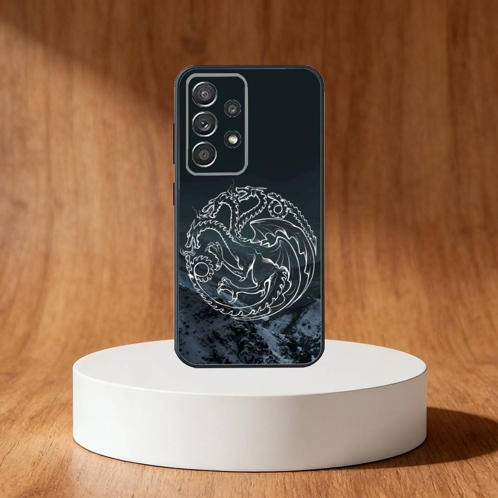 T-Targaryan Dracary Logo Phone Case For Samsung S25,S24,S21,S22,S23,S30,Ultra,S20,Plus,Fe,Note,10,9,5G Black Cover