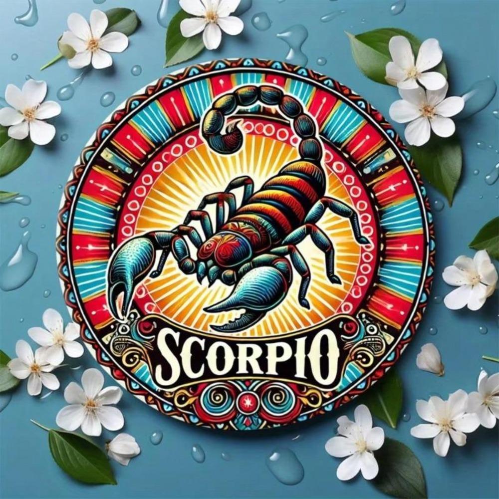 Iron Wall Art Scorpio Zodiac Sign Retro Home Decor Scorpion Constellation Metal Wall Decor