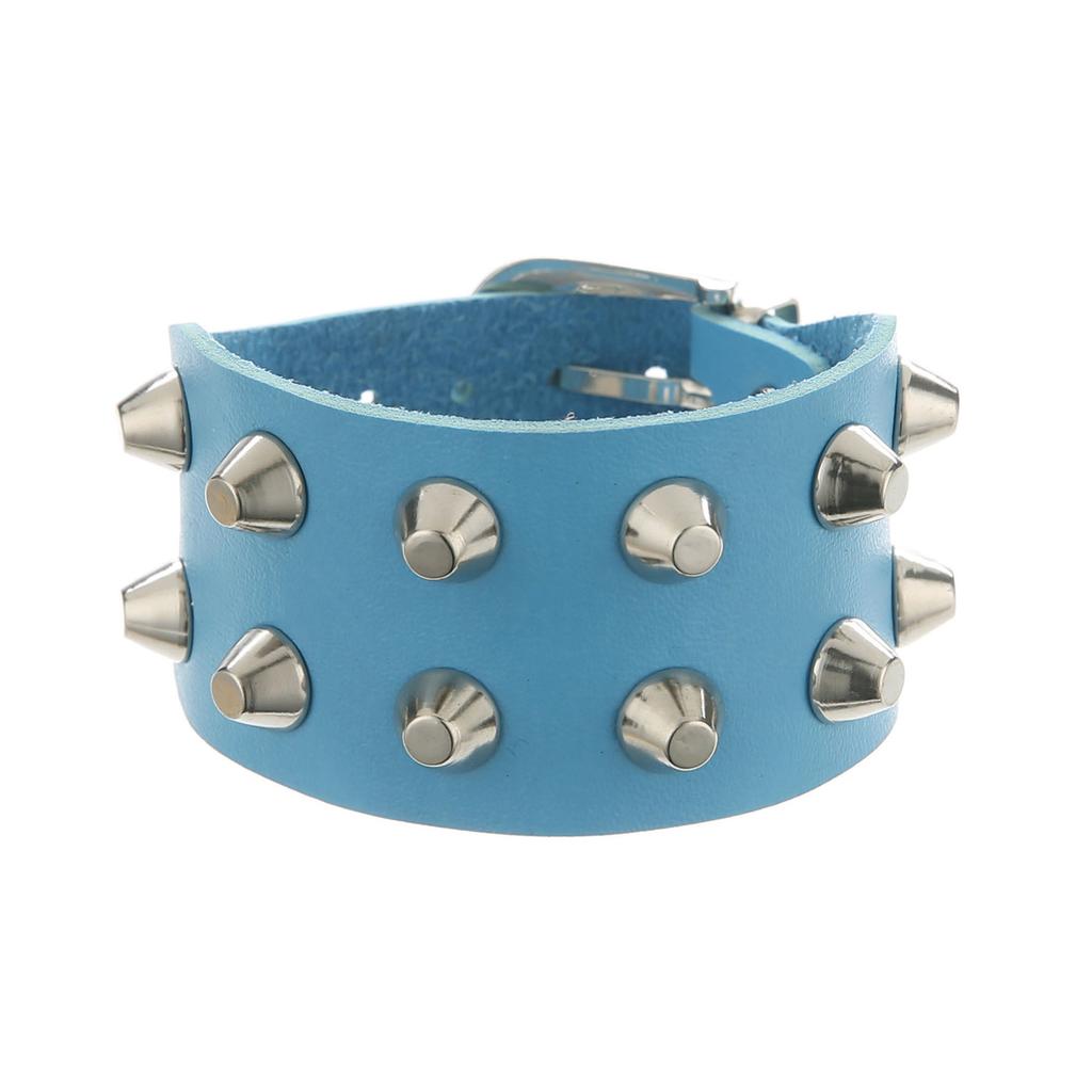 DIEZI Rock Vintage Gothic PU-Leder Wickelarmband für Damen Herren Punk Mode Hip Hop Harajuku Kurzes Nietenarmband Schmuck