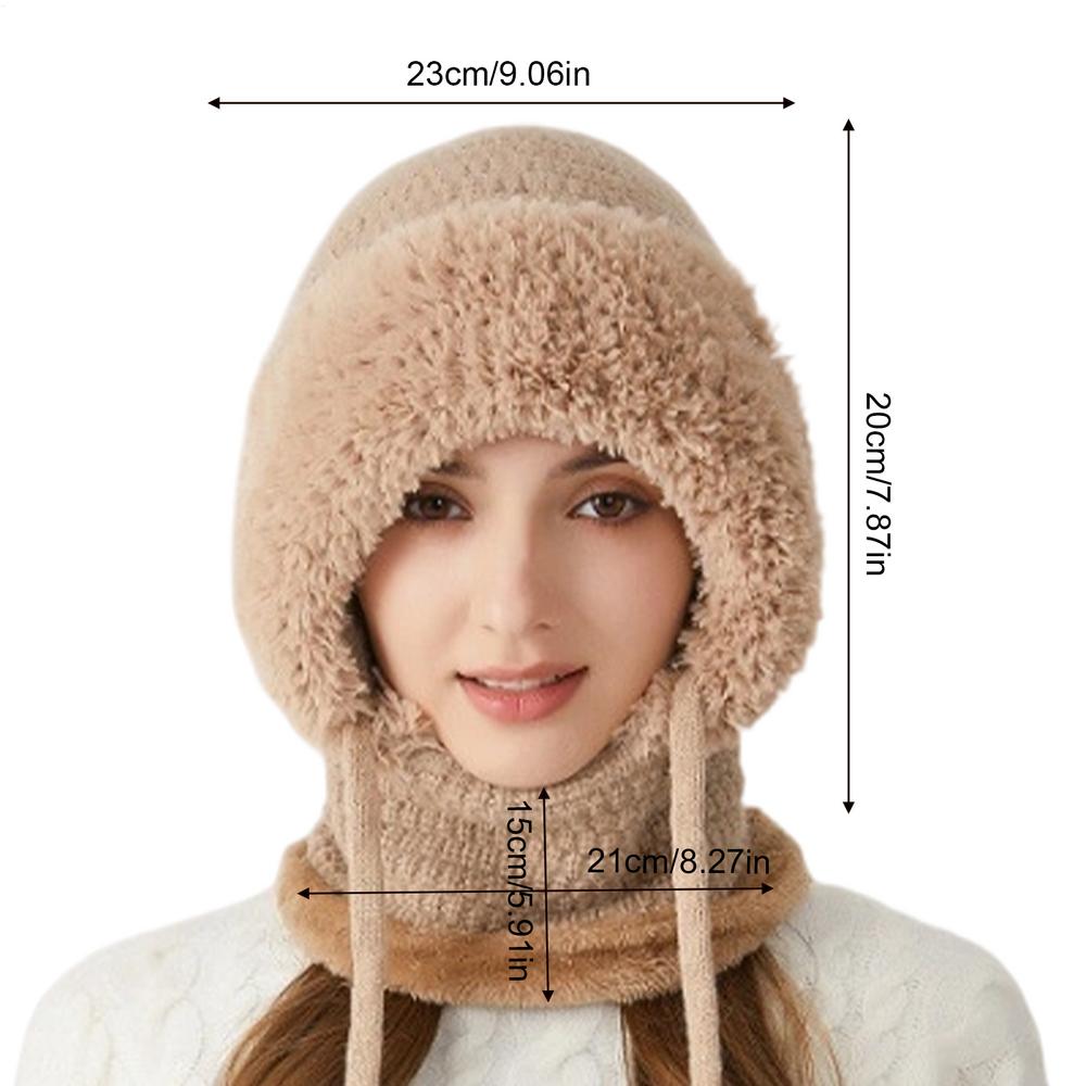Knit Hats for Women Neck Warmer with Face Cover Warm Beanie Hat Scarf for Hiking Traveling Skiing Biking Snowboarding
