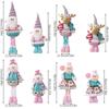Retractable Christmas Doll with Retractable Legs Pink Santa Claus Snowman Elk Standing Doll for Home Display and Festive Window