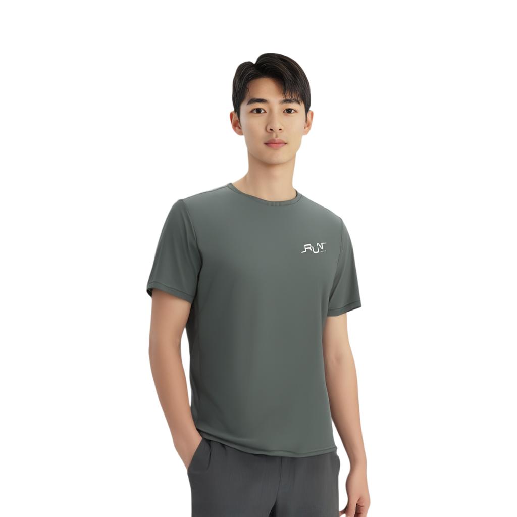 Anta Comfortable Simple Versatile Letter Round Neck Pullover Breathable Short Sleeve T-Shirt Men Tops Journey-Green 152525117-3
