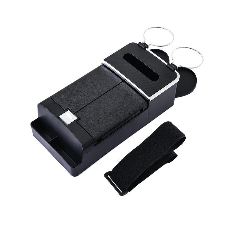 Wear Resistant Car Armrest Holder Easy To Install One-click Opening Car Armrest Storage Box with Cup Holder