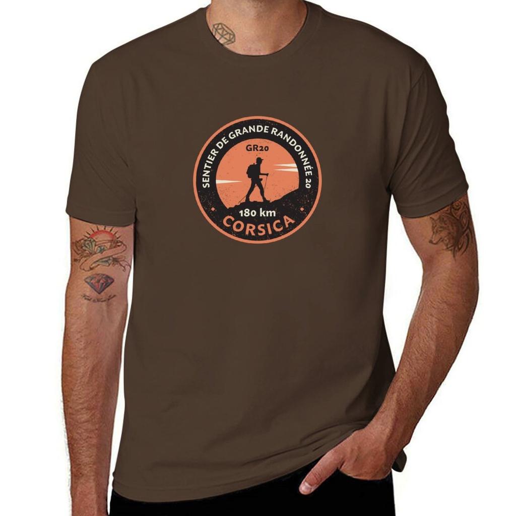 GR 20, Corsica T-Shirt Summer Tops Sublime Blacks Summer Clothes Mens T Shirt Graphic