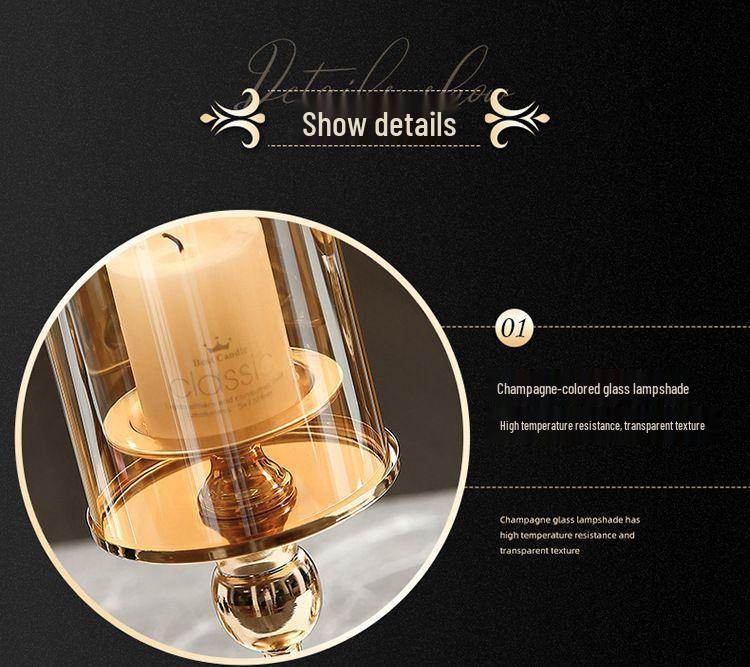 Luxus Európai Fém & Üveg Gyertyatartó Dekorációk Romantikus Vacsorákhoz