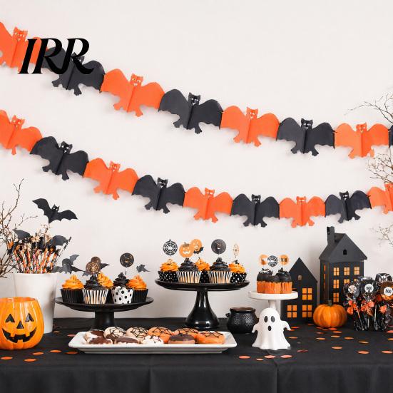 High-quality Halloween Banner 5 Pcs 10FT Banner, Spooky Spider Bat Skull Ghost Decorative Holiday Cloth Pumpkin Hanging Bunting Garland for